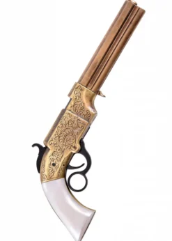 Volcanic-Pistole von 1854, Messing und Perlmutt-Imitat, Replik