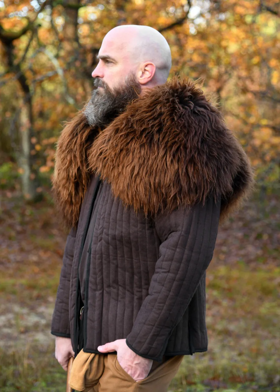Wattierte Jacke, braun - schwarz