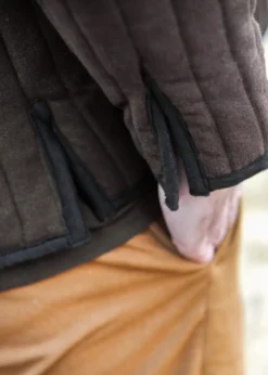 Wattierte Jacke, braun - schwarz