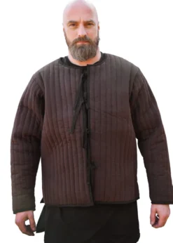 Wattierte Jacke, braun - schwarz