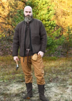 Wattierte Jacke, braun - schwarz