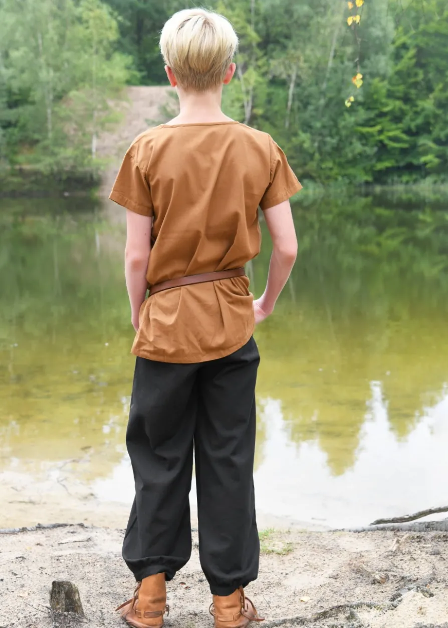 Weite Mittelalterliche Kinderhose Thore, schwarz
