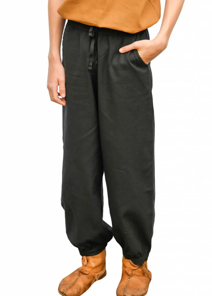 Weite Mittelalterliche Kinderhose Thore, schwarz
