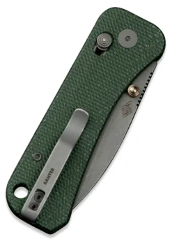 We Knife BANTER 2 GREEN CANVAS MICARTA, Taschenmesser