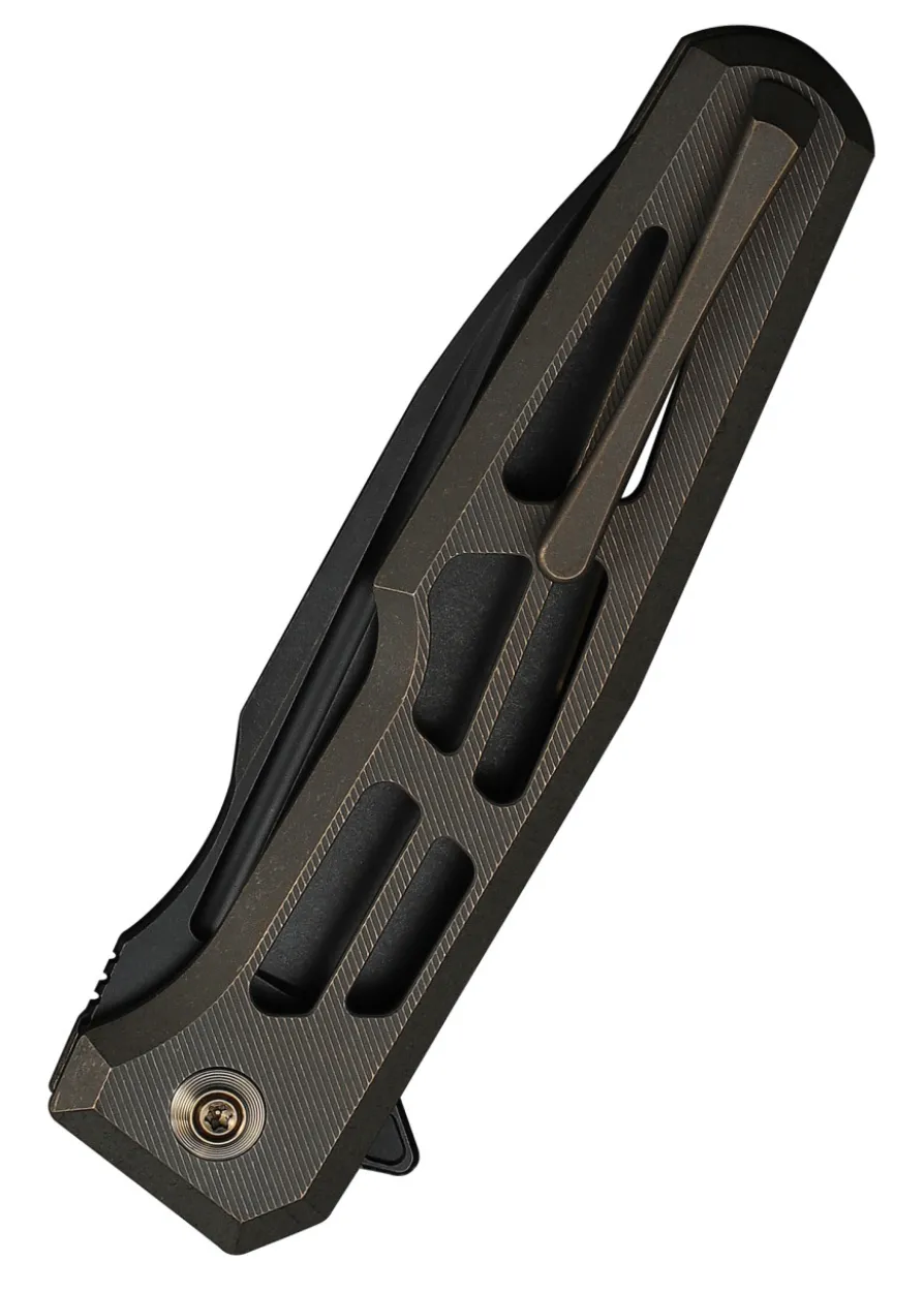 Weknife Dressytak Skeletonized Bronze Titanium Handle, Taschenmesser