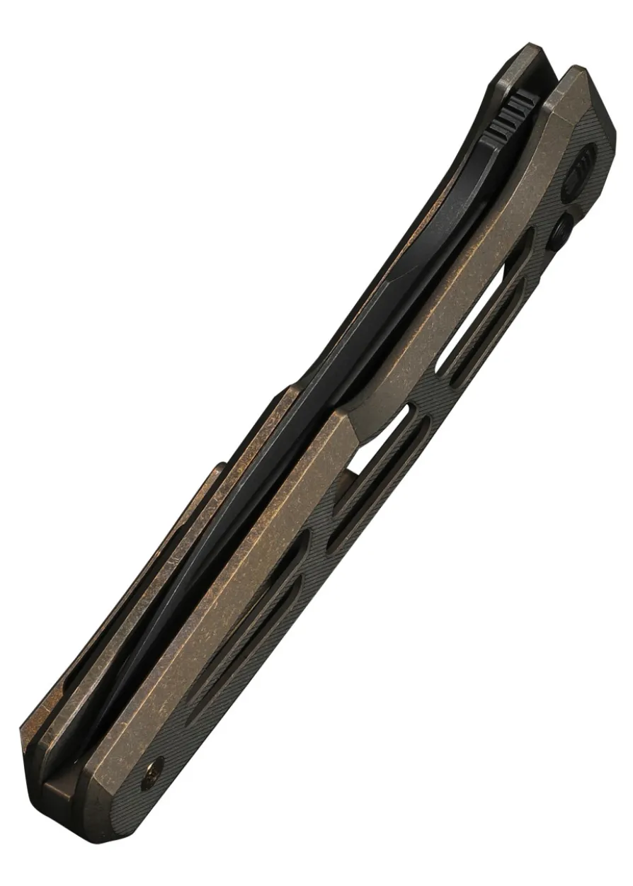 Weknife Dressytak Skeletonized Bronze Titanium Handle, Taschenmesser