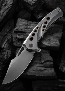 We Knife SWIFTFIN BEAD BLASTED TITANIUM GRAY GOLD, Taschenmesser