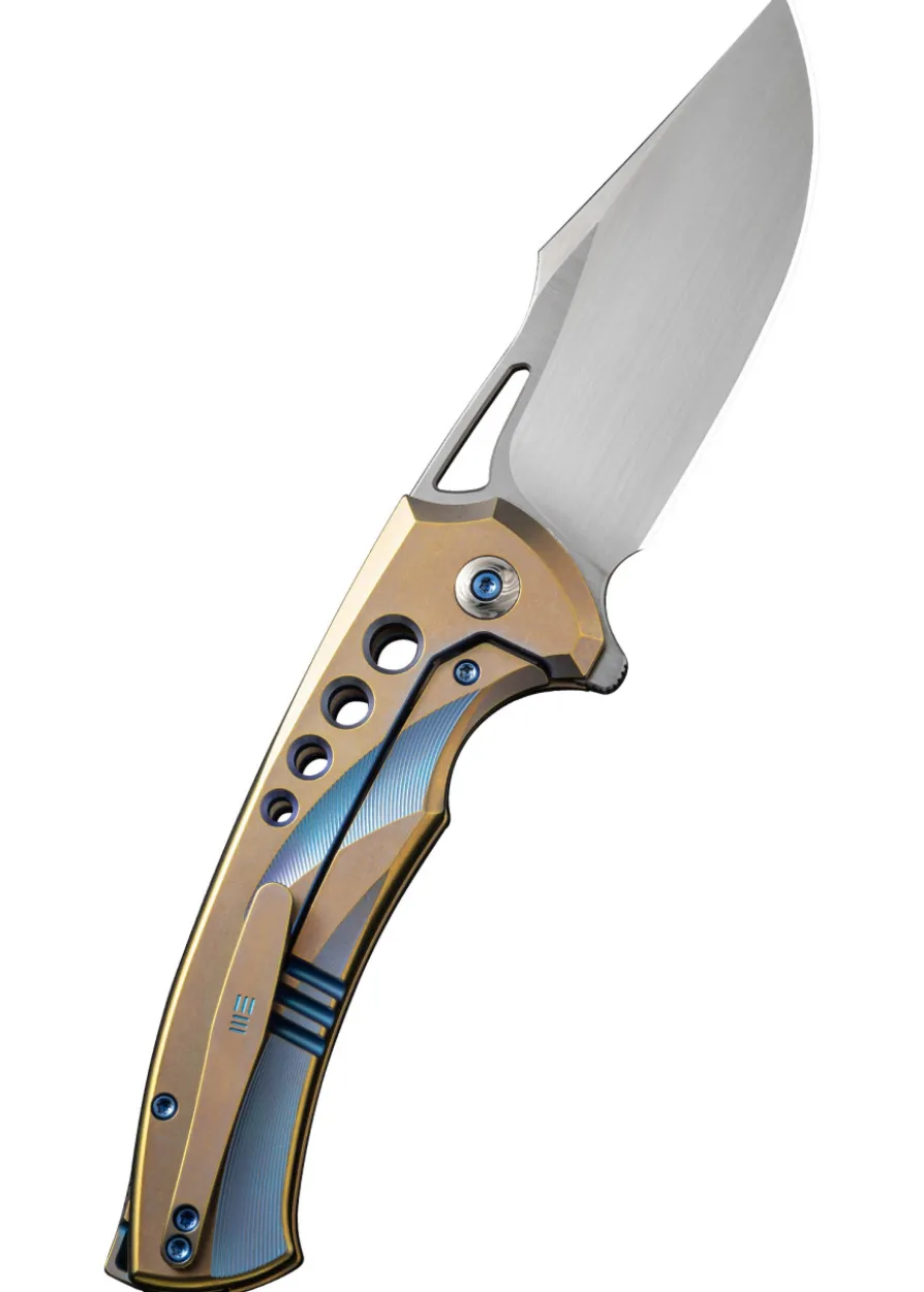 We Knife SWIFTFIN BEAD BLASTED TITANIUM BLUE GOLD, Taschenmesser