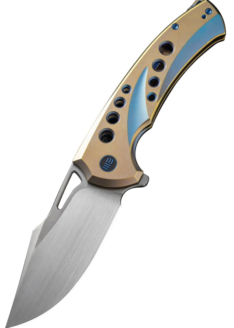 We Knife SWIFTFIN BEAD BLASTED TITANIUM BLUE GOLD, Taschenmesser