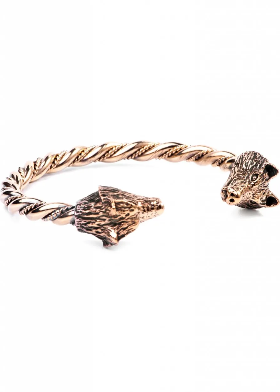 Wikinger Armreif Wölfe aus Bronze, groß