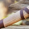 Wikinger-Axt aus Stahl, gegossen, Typ C, mit Gravur und Lederwicklung