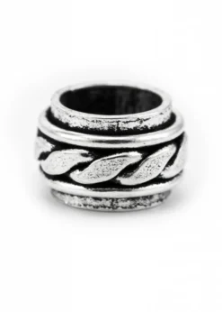 Wikinger Bartperle mit Knotenmuster aus Silber