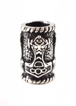 Wikinger Bartperle mit Thorshammer aus Silber
