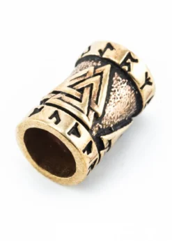 Wikinger Bartperle Valknut aus Bronze