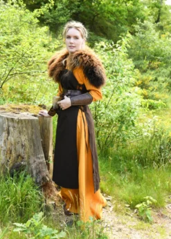 Wikinger Überkleid, Trägerkleid Tinna, braun