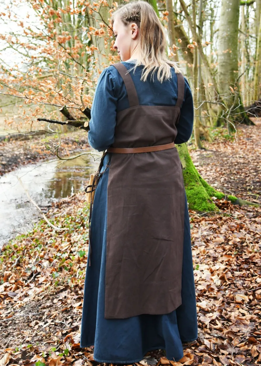 Wikinger Überkleid, Trägerkleid Tinna, braun