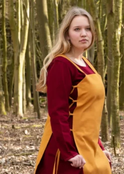 Wikinger Überkleid, Trägerkleid Tinna, senfgelb