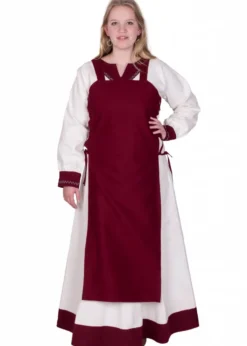Wikinger Überkleid, Trägerkleid Tinna, weinrot