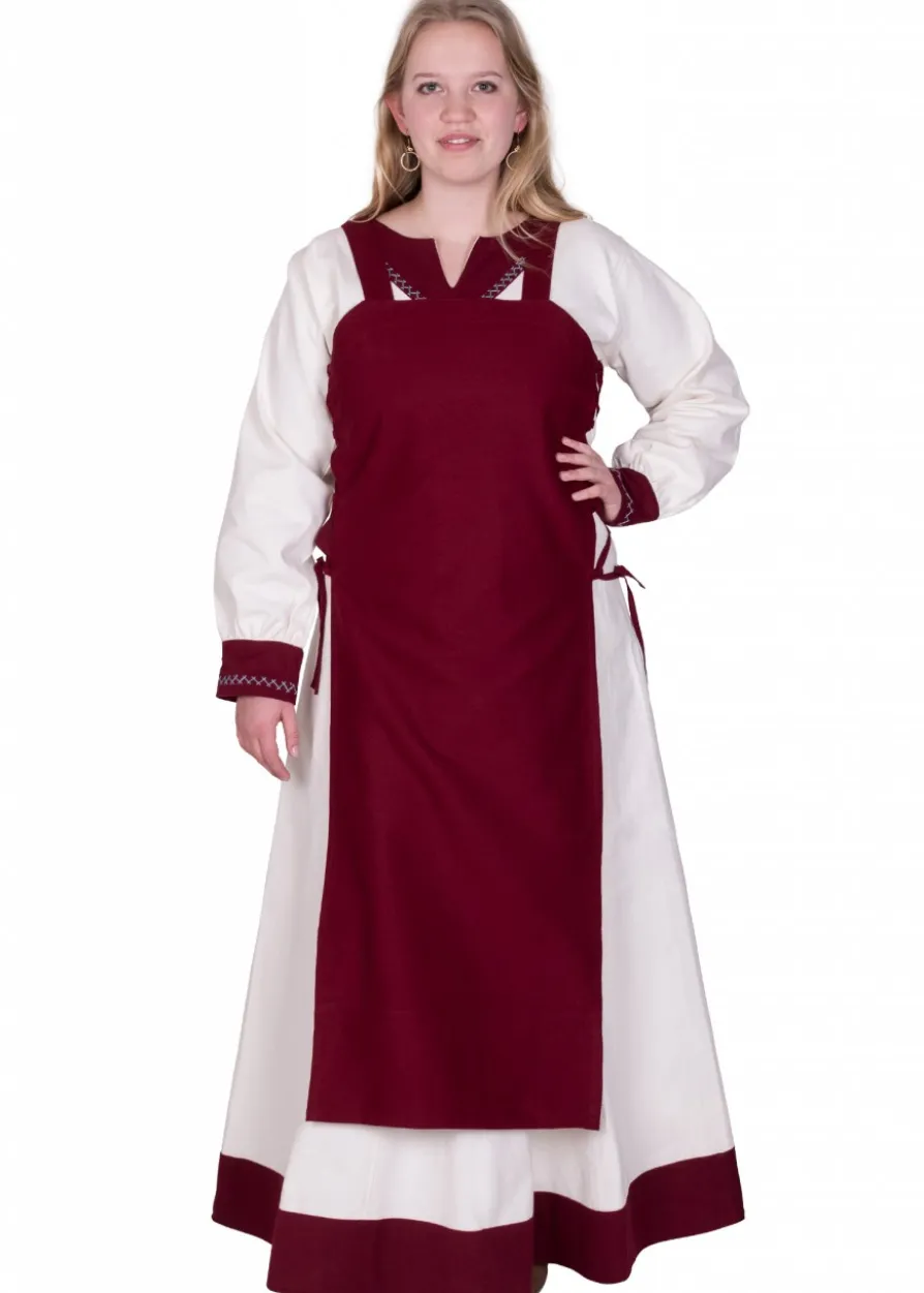 Wikinger Überkleid, Trägerkleid Tinna, weinrot