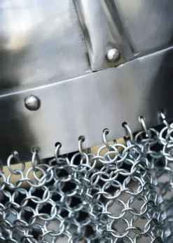 Wikinger Brillenhelm, mit Kettenbrünne, 2 mm Stahl