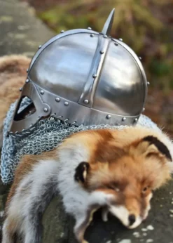 Wikinger Brillenhelm, mit Kettenbrünne, 2 mm Stahl