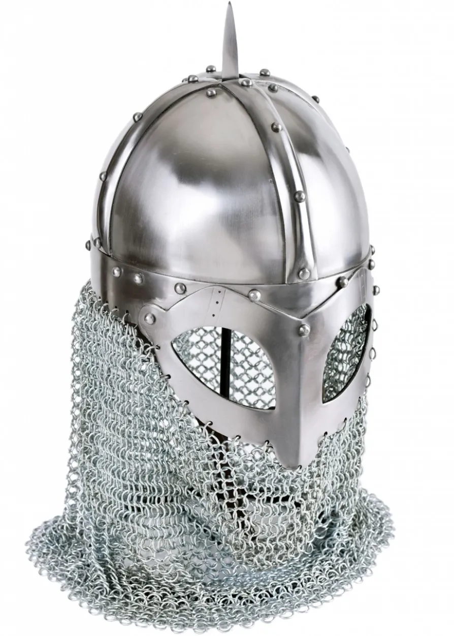 Wikinger Brillenhelm, mit Kettenbrünne, 2 mm Stahl