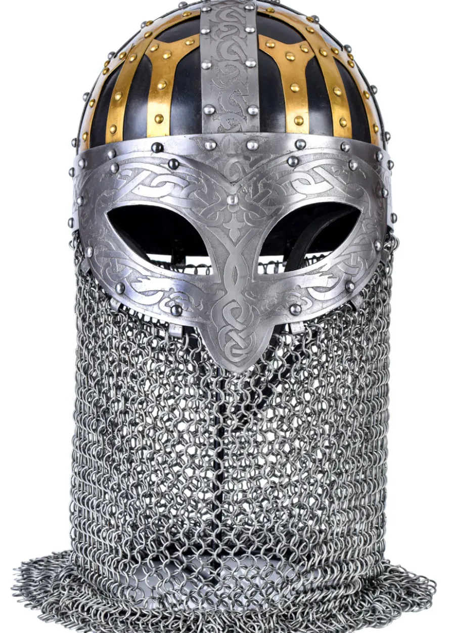 Wikinger Brillenhelm, Spangenhelm mit Brünne