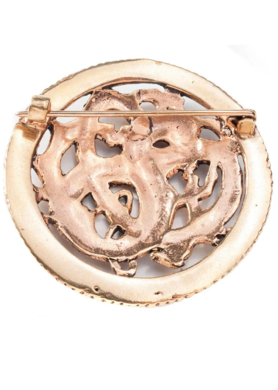 Wikinger Brosche Feuerdrache aus Bronze