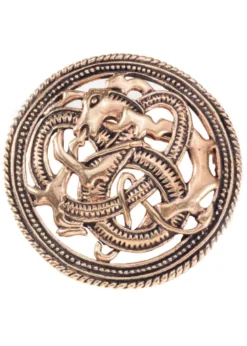 Wikinger Brosche Feuerdrache aus Bronze