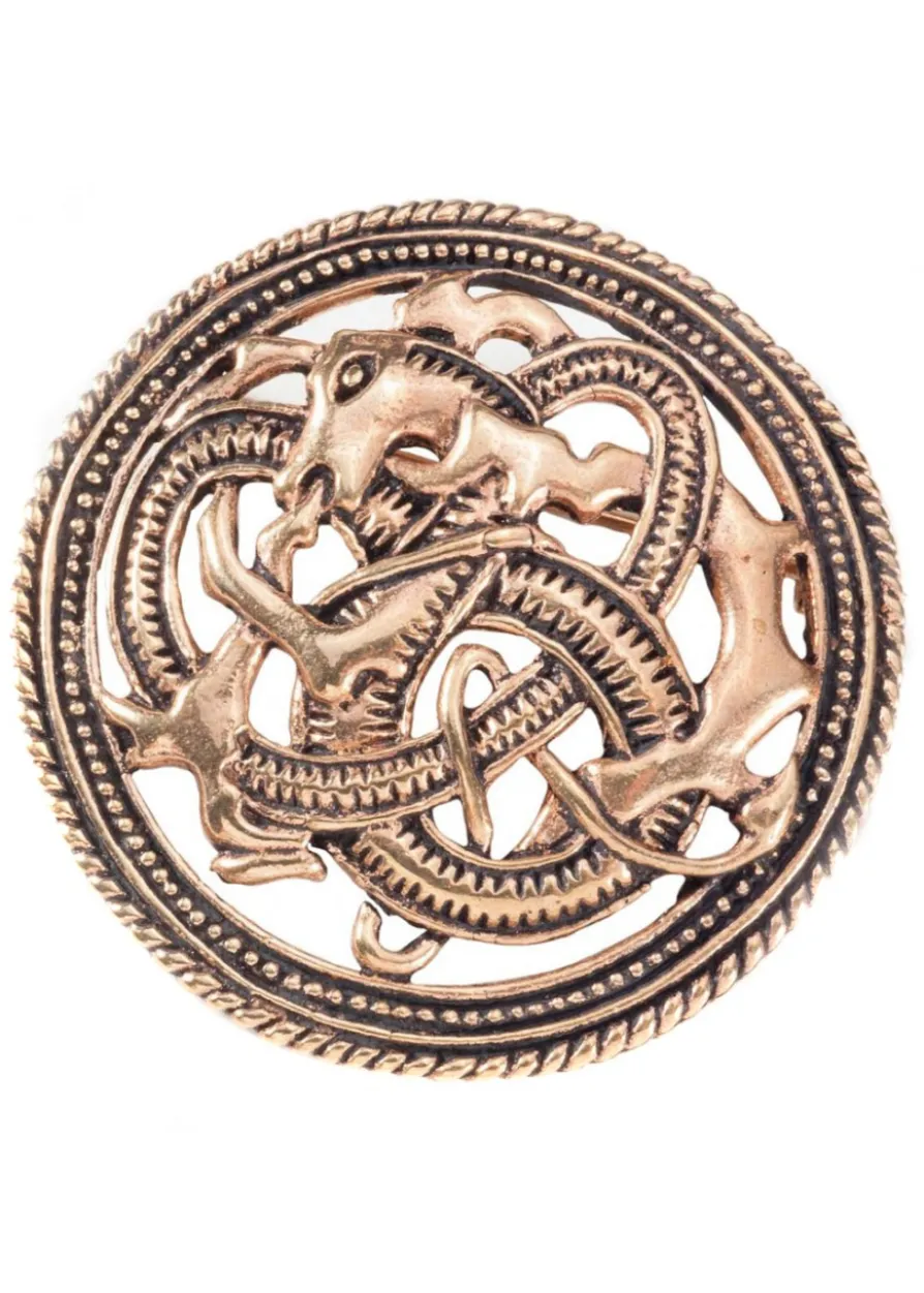 Wikinger Brosche Feuerdrache aus Bronze