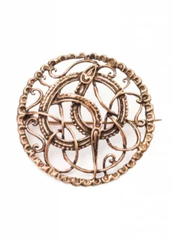 Wikinger Brosche Midgardschlange aus Bronze