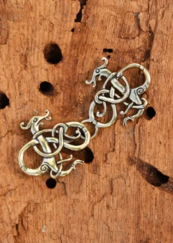 Wikinger Gewandschließe Zwei Drachen aus Bronze