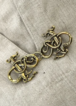 Wikinger Gewandschließe Zwei Drachen aus Bronze