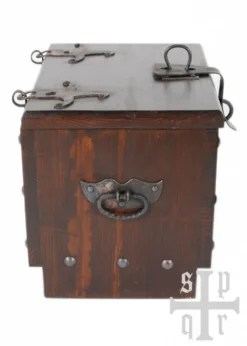 Wikinger Holzkiste mit Midgardschlangen-Motiv, ca. 33 x 25 x 28 cm