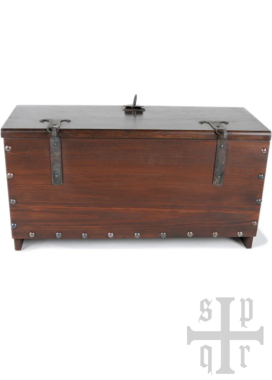 Wikinger Holztruhe mit Midgardschlangen-Motiv Nr. 1, mit Mängeln