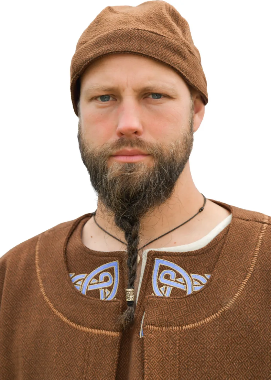 Wikinger Kappe Leif, Diamantköper, Wolle, braun