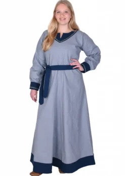 Wikinger Kleid Jona, blaugrau/blau