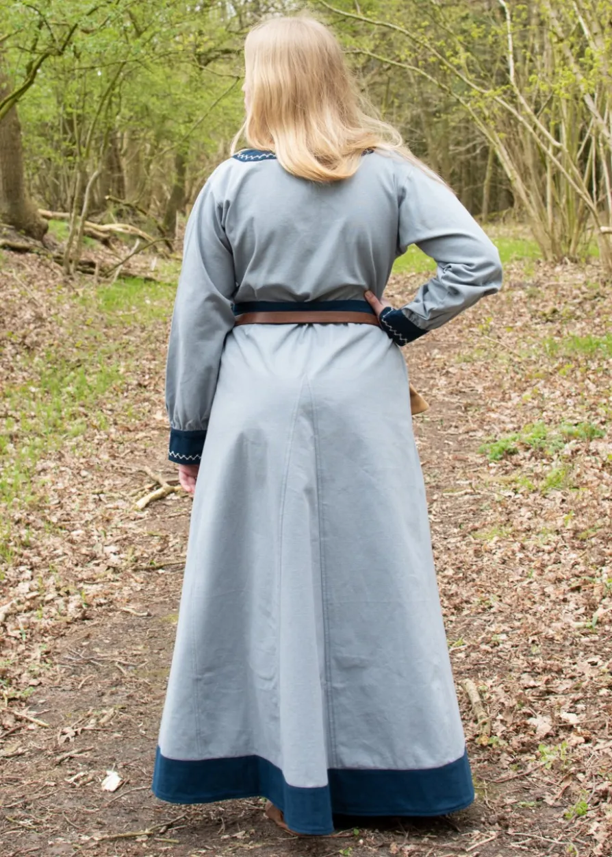 Wikinger Kleid Jona, blaugrau/blau