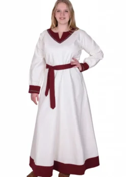 Wikinger Kleid Jona, natur/weinrot