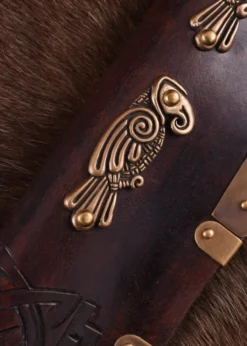 Wikinger-Langsax, Knochengriff mit nordischen Raben Hugin und Munin