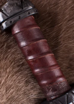 Wikinger-Langsax mit Ledergriff