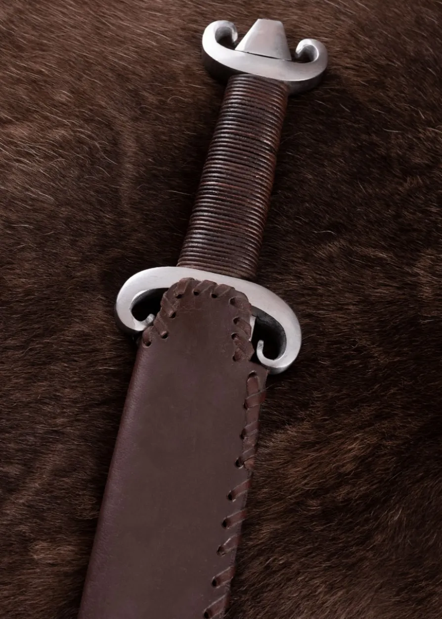 Wikinger-Langsax, Peterson Typ G, mit Lederscheide