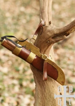 Wikinger-Messer aus Damaststahl mit Holzgriff