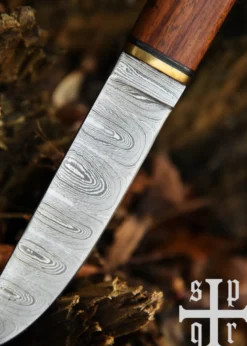 Wikinger-Messer aus Damaststahl mit Holzgriff