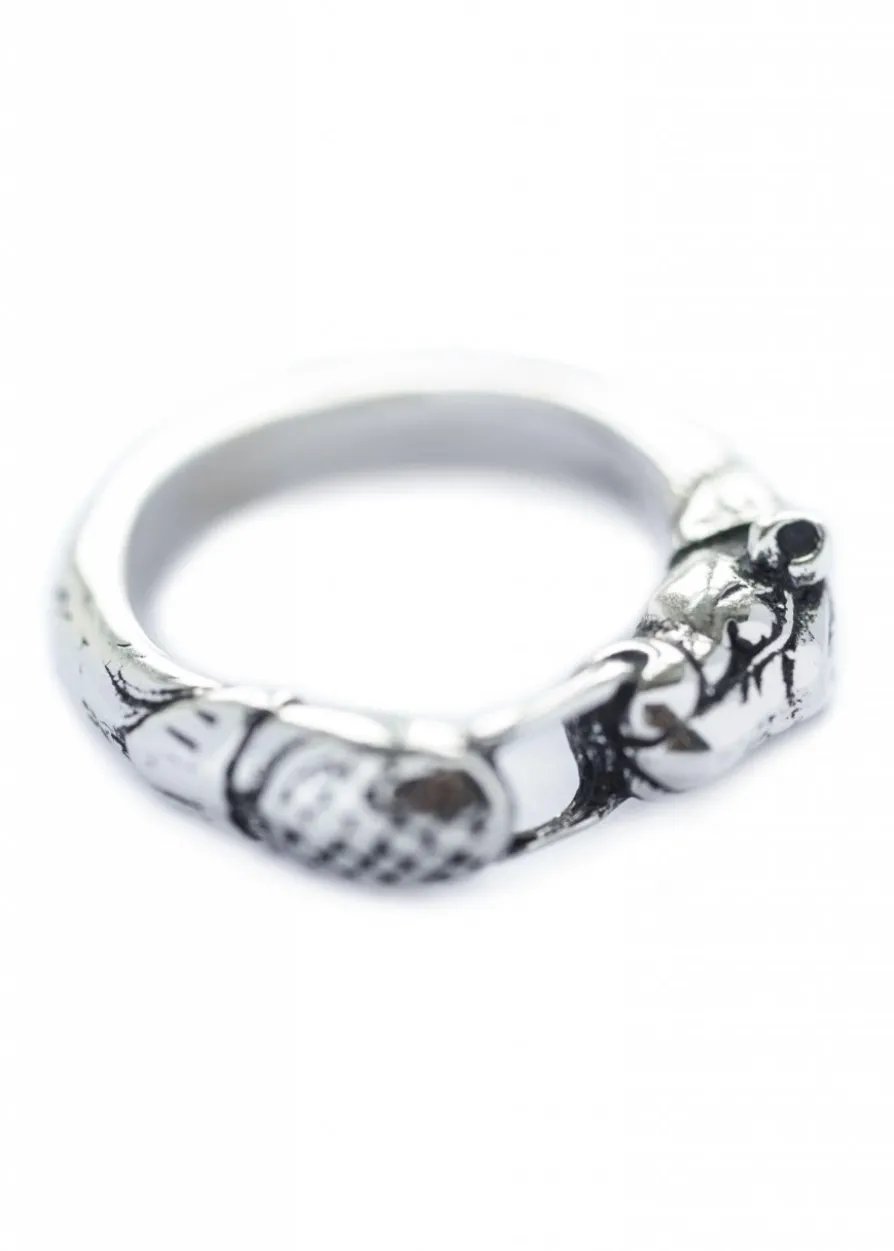 Wikinger Ring mit Hundekopf, Silber
