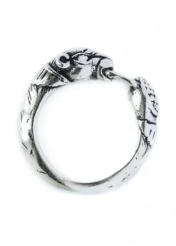 Wikinger Ring mit Hundekopf, Silber