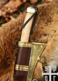 Wikinger-Sax aus Damaststahl mit Holz-/Knochengriff