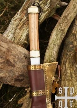 Wikinger-Sax aus Karbonstahl mit Holz-/Knochengriff