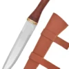 Wikinger-Sax mit brauner Lederscheide und Holzgriff