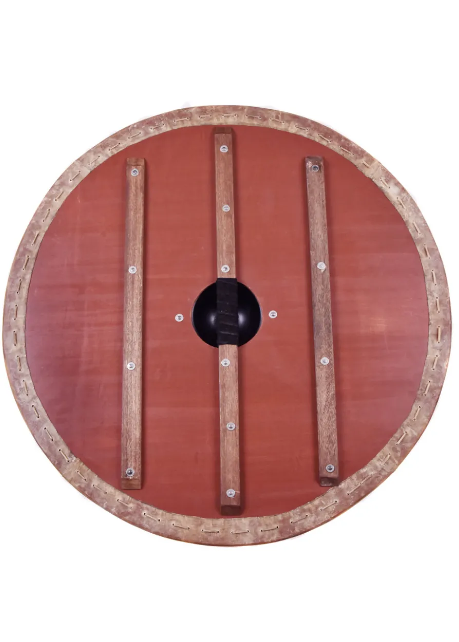 Wikingerschild 'Hugin & Munin' mit Rohhaut-Umrandung, 80 cm